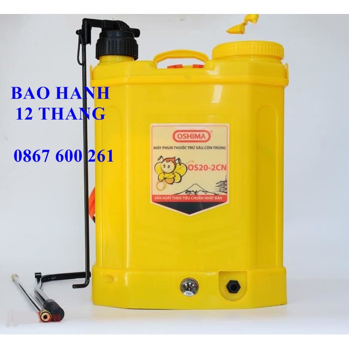 HOT! Bình Xịt Điện phun thuốc trừ sâu 2 chức năng Oshima OS20 2CN, Máy bơm thuốc khử trùng dùng acquy