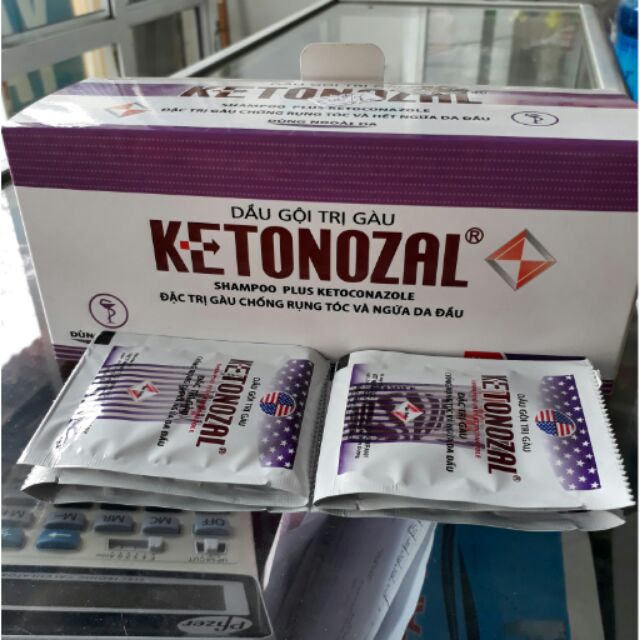 Combo 2 gói dầu gội trị gàu ketonozal