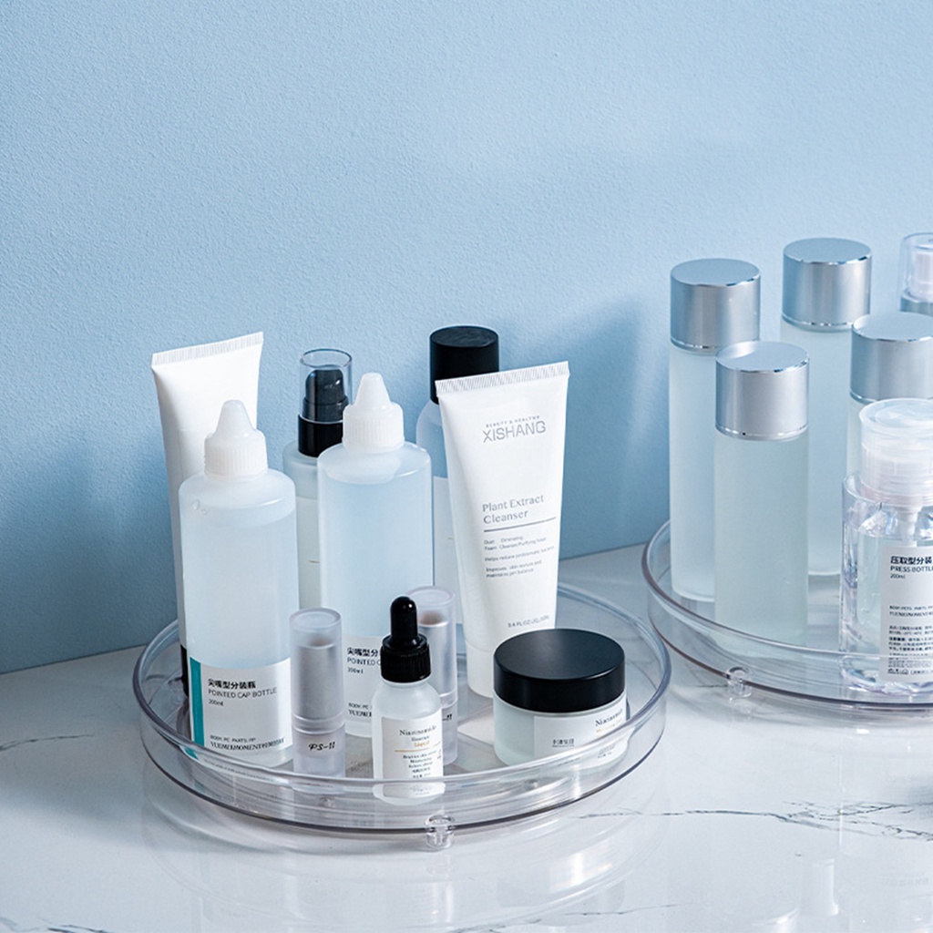 Kệ Đựng Lọ Gia Vị 2 Tầng Xoay 360 Độ Nhiều Màu Cho Nhà Bếp / Phòng Tắm