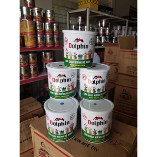 Sơn chậu kiểng, Sơn chậu cảnh hệ nước Dolphin Lon 1kg - Tặng kèm cọ
