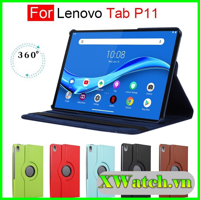 Ốp lưng / Bao da xoay Lenovo Tab P11 / P11 plus  2021 có chân chống xem phim