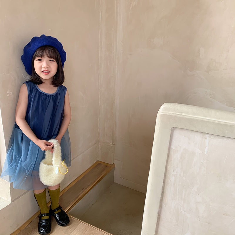 Đầm Công Chúa Màu Xanh Dương Thời Trang Mùa Hè 2022 Dành Cho Bé Gái