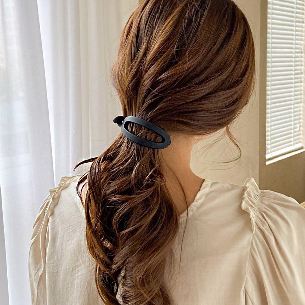 Kẹp Tóc Đuôi Ngựa Hình Oval Lấp Lánh Thời Trang Hàn Quốc Cho Nữ