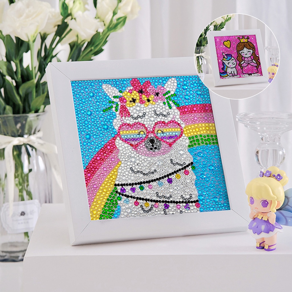 Bộ Tranh Đính Đá 5D Hình Công Chúa Lạc Đà Kèm Khung Gỗ Dành Cho Bé Trai Và Bé Gái Mã 2-Shcy72