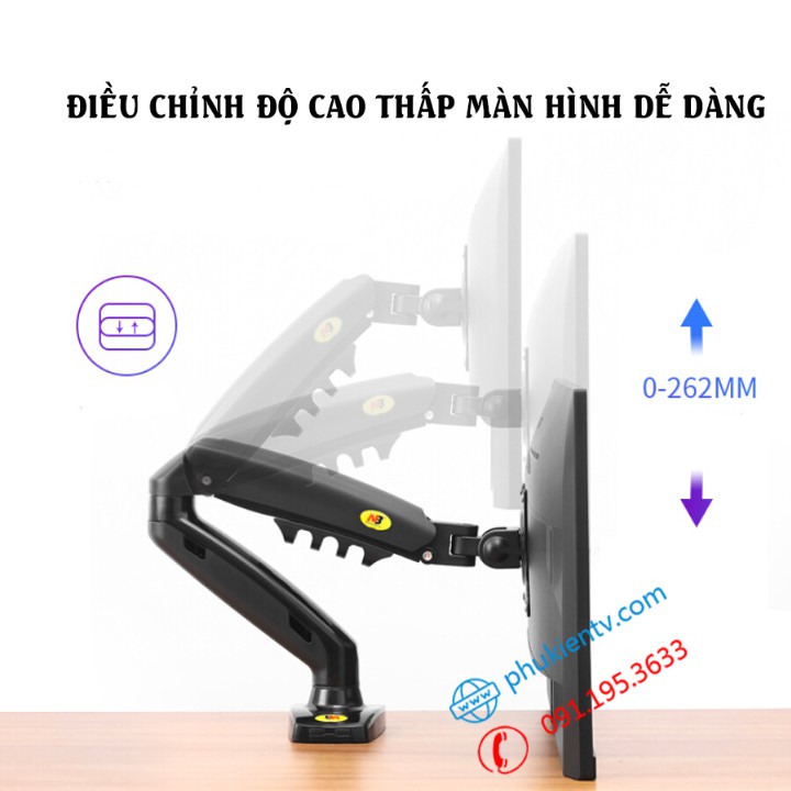 Giá treo màn hình NB F80 / ErgoTek EZ1 17 - 30 Inch / NB G45 22 - 40 Inch - Tay Arm Treo Màn Hình Gắn Bàn