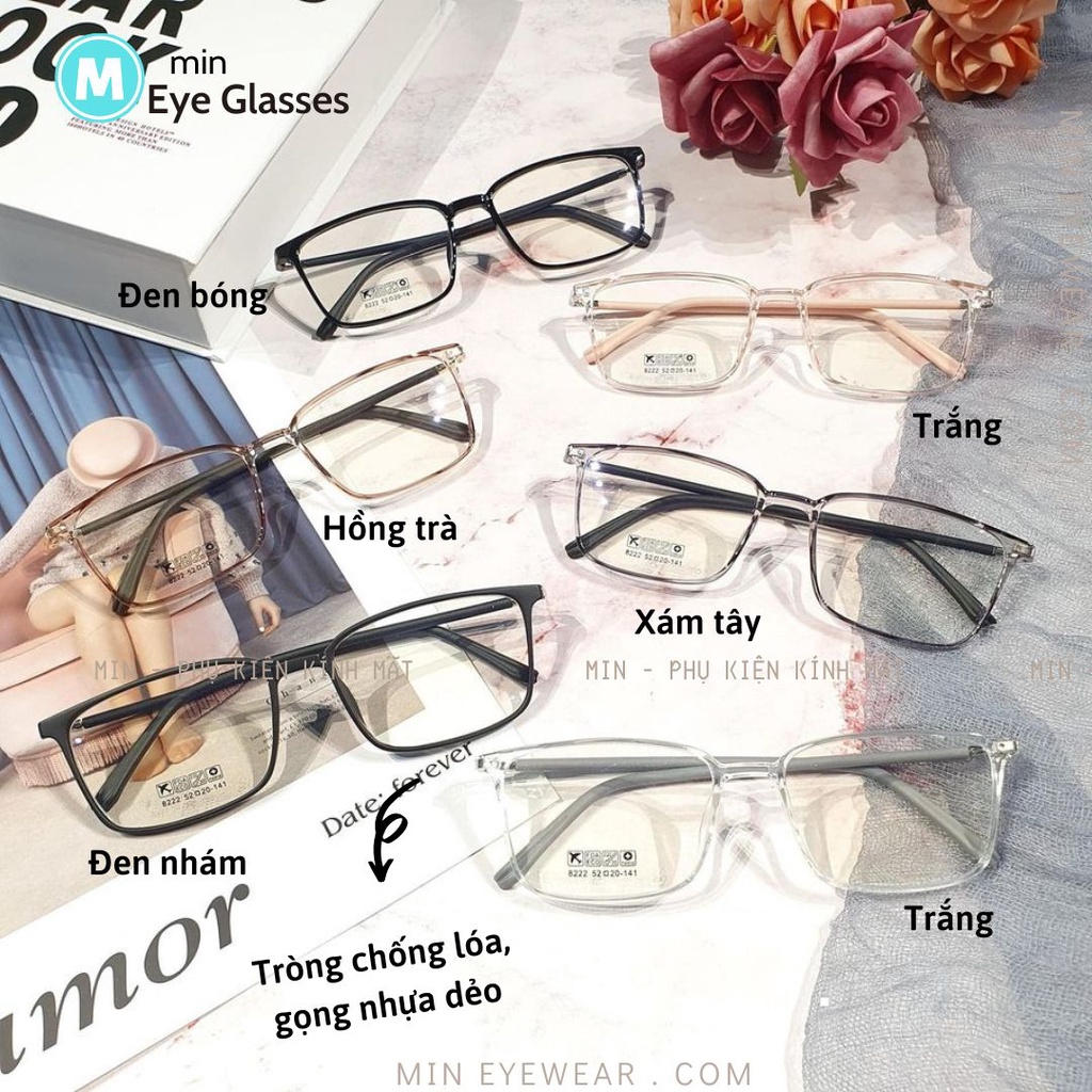 Gọng Kính Cận Nhựa Dẻo Hàn 8222 - Kính Mắt Min Min