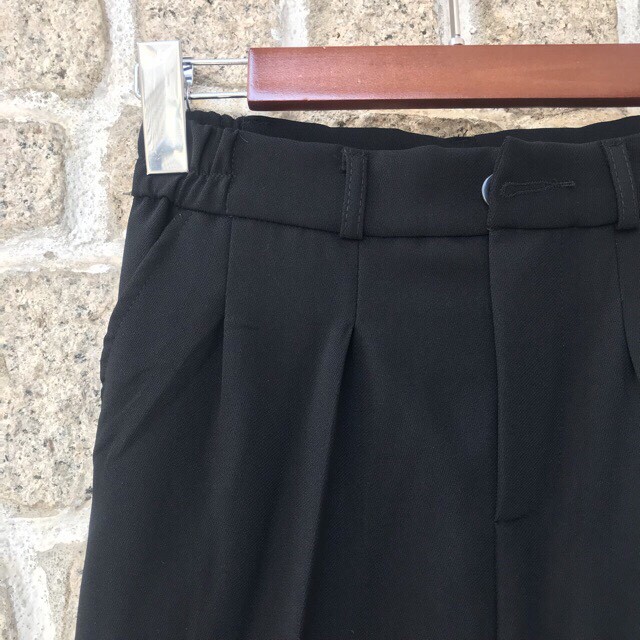 Quân tây nữ baggy lưng thun, quần tây vải tuyết mưa form chuẩn màu đen có bigsize | BigBuy360 - bigbuy360.vn