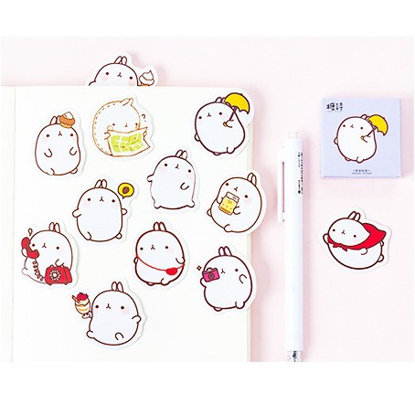 Hộp 45 miếng sticker mẫu thỏ khoai tây