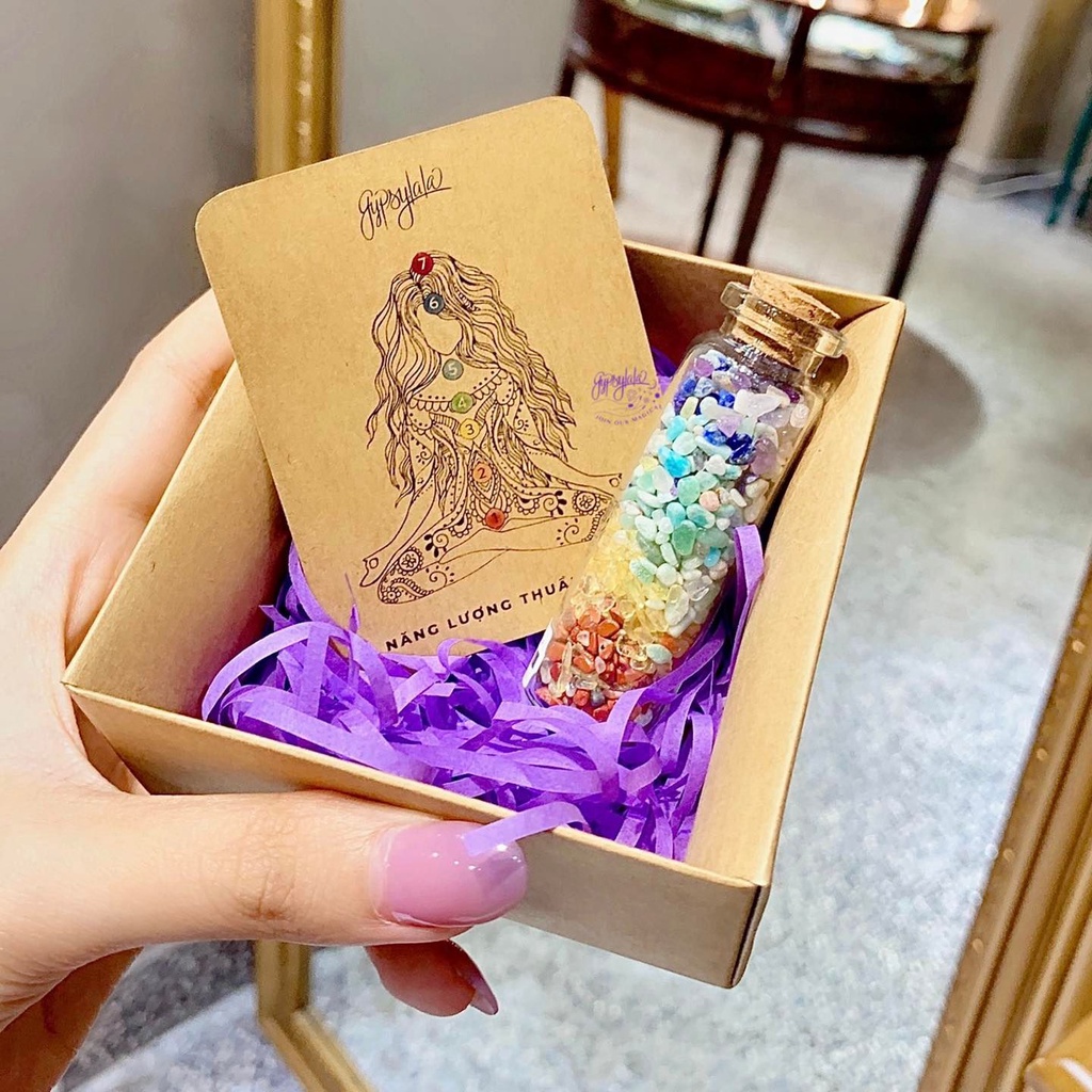 Hủ Đá Thiên Nhiên Chakra Bảy Luân Xa May Mắn Bình An  SP003383 Gypsy.lala