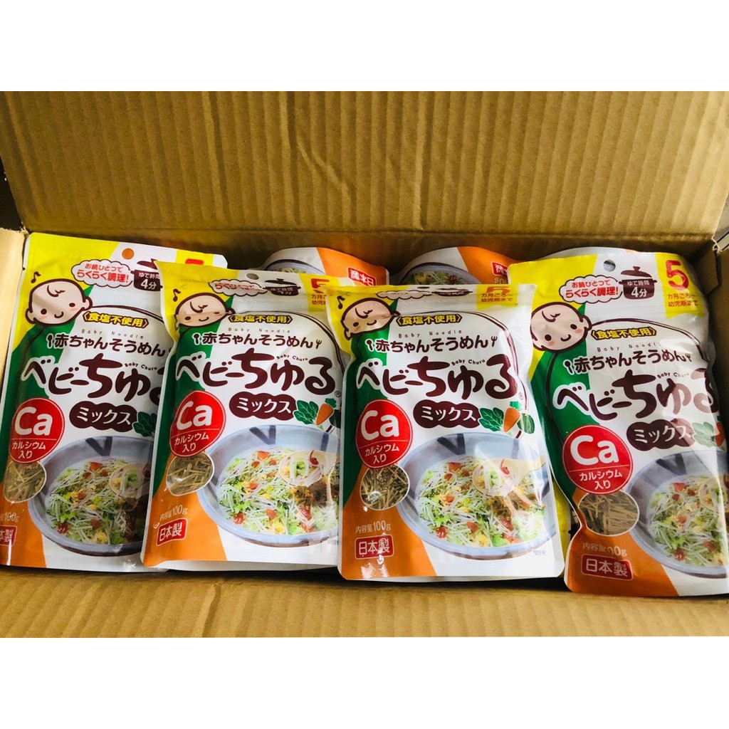 Mì somen rau củ Mensho cho bé 5 tháng Nhật Bản gói 100g
