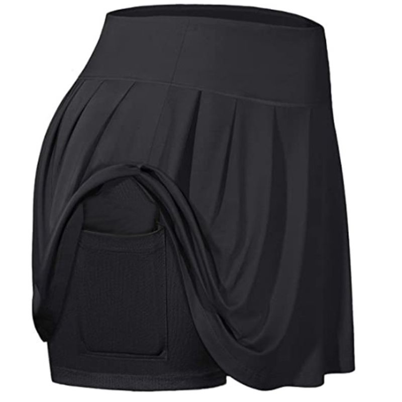 Xixi Chân Váy Thể Thao 2 Trong 1 Lưng Cao Xếp Ly Kèm Túi Đựng Dành Cho Nữ