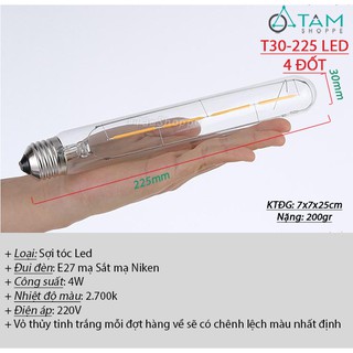 [LOẠI 1 - 4W] Bóng đèn Edison Led chia đốt