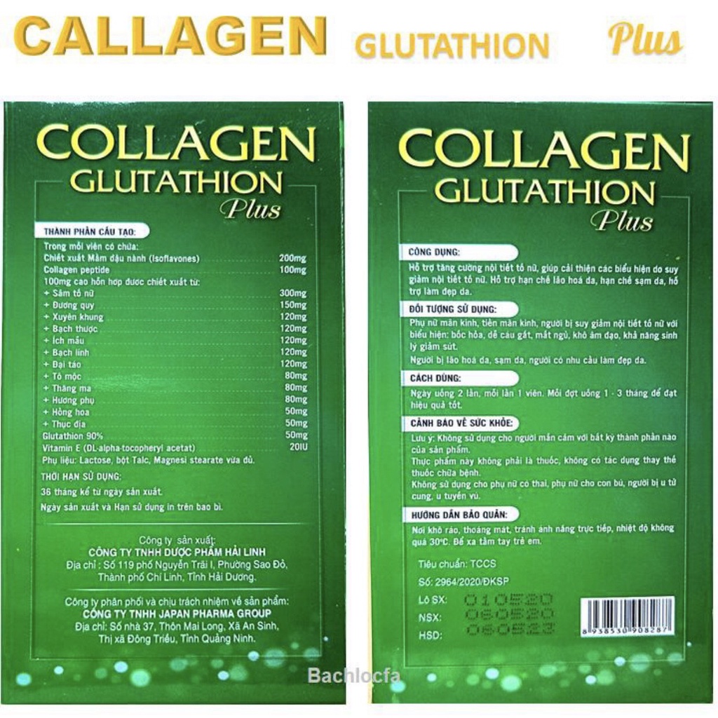 Viên Uống Đẹp Da Collagen Glutathion Plus - Đẹp Da, Sáng Da, Giảm Sạm, Nám Da
