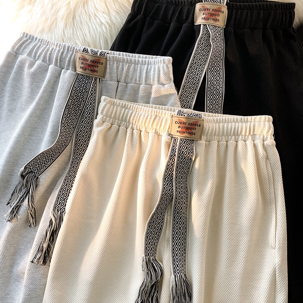 NRVP Quần Thể Thao Nữ Ống Rộng Phong Cách Đường Phố Hàn Quốc Mới