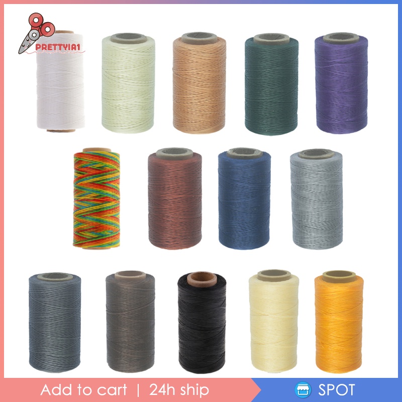 [Prettyia1] 260m Chỉ May Mặt Phẳng 150D 0.8mm Màu Trắng