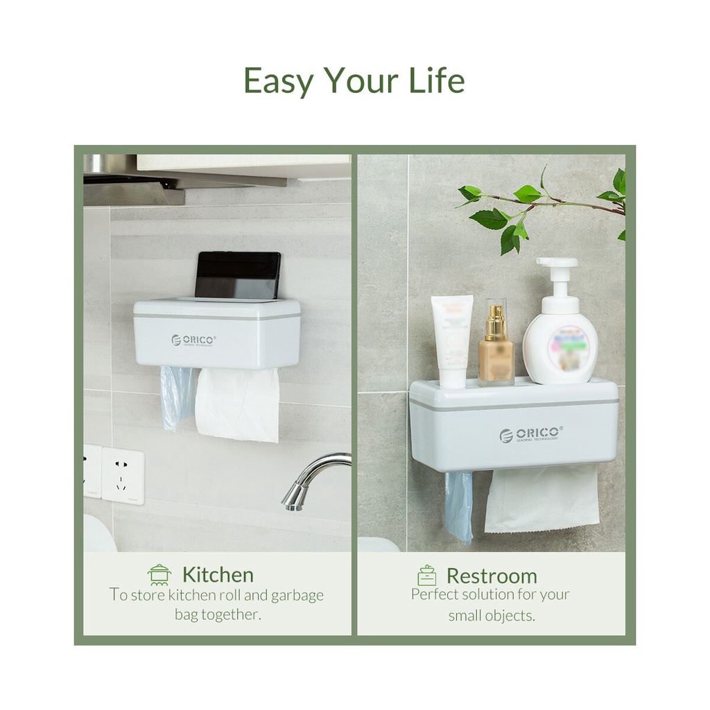 Hộp đựng khăn giấy ORICO BST-GY-BP phong cách Bắc Âu tiện lợi không cần khoan