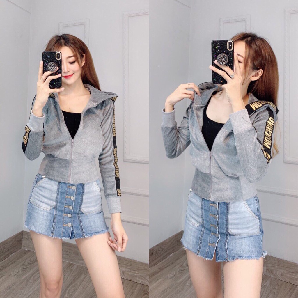 AÓ KHOÁC NHUNG FORM LỬNG VIỀN MOSCHINO CỰC HOT (HÌNH CHỤP THẬT )