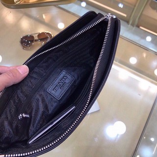 Clutch cầm tay da thật Prada cho nam
