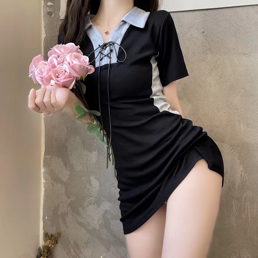Đầm Perty chủ đề mùa hè thời trang cổ bẻ dành cho nữ