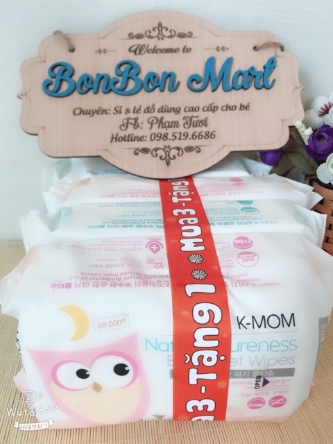 Khăn ướt cao cấp k-mom hàn quốc phân phối chính hãng Bonbon Mart