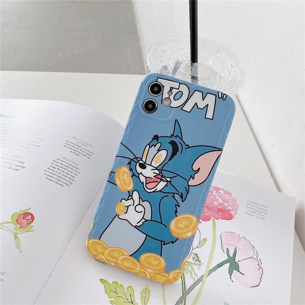 Soft Plastic Phone Cases Cute Couple cartoon Tom and Jerry Case suitable for iPhone12 mini 11 PRO MAX 7/8plus SE2020 X/XS XR XSMAX