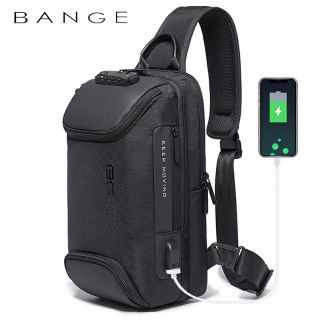 Túi đeo chéo chống nước có khóa số và cổng sạc USB BANGE BG-7082