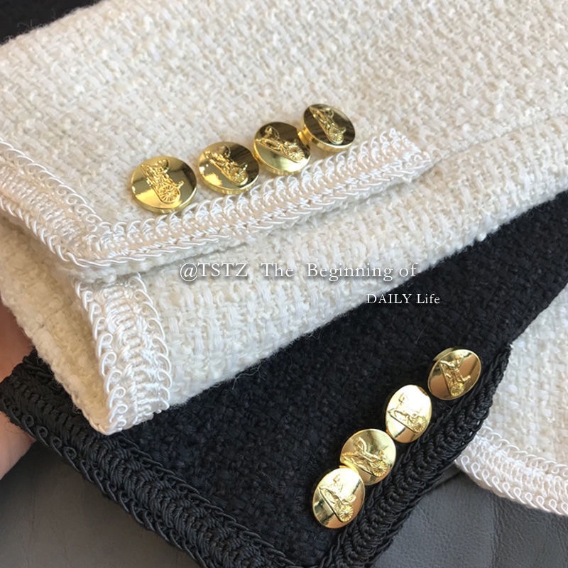 Áo khoác dạ tweed có đệm vai SẴN phong cách Hàn Quốc
