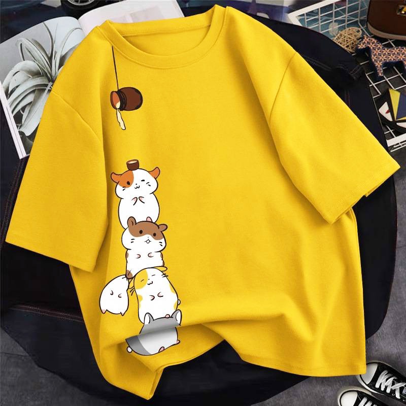 Áo thun nam nữ unisex chuột nhỏ freesize form rộng tay lỡ / Áo phông cute