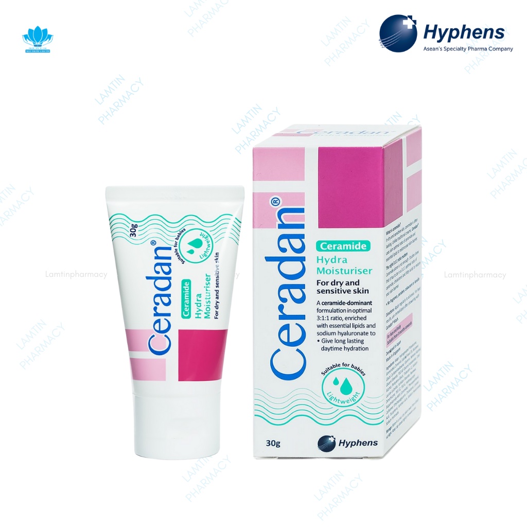 Ceradan Hydra Moisturiser kem dưỡng ẩm cao cấp, hỗ trợ viêm da cơ địa cho mọi lứa tuổi tub 30g, 80g ( hàng chính hãng )