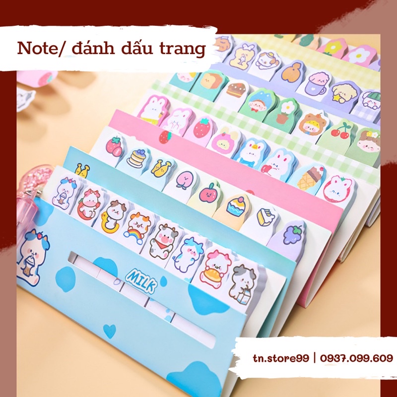 SET 120 GIẤY NOTE/ ĐÁNH DẤU TRANG GHI NHỚ HÌNH SIÊU CUTE