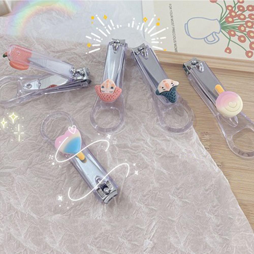 Kềm Cắt Móng Tay Mini Trong Suốt Họa Tiết Hoa Trái Cây Hoạt Hình Sáng Tạo Cho Nữ