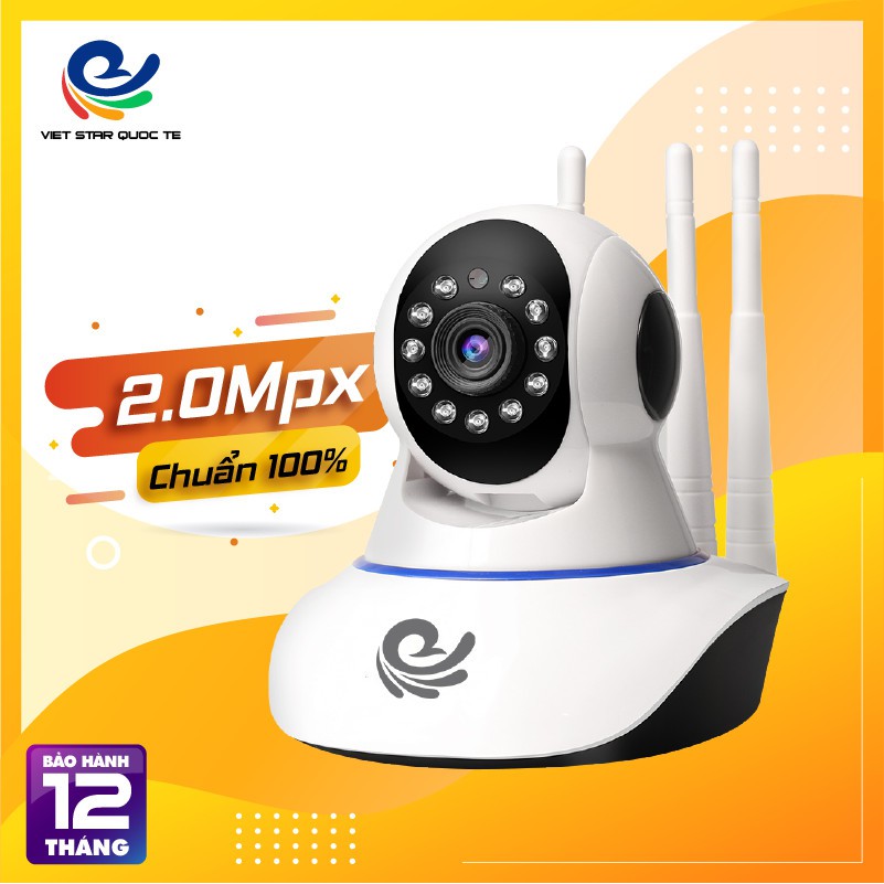 Camera Quan Sát Trong Nhà Camera Wifi IP CC1021 PRO - 3 Râu, Có Hồng Ngoại Ban Đêm, Cài Đặt Đơn Giản- Việt Star Quốc Tế