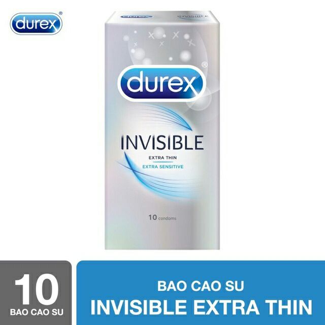 Bao cao su Durex Invisible - Cực siêu mỏng -  hộp 10 cái