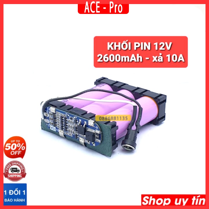 KHỐI PIN 3S-12V - 2600mah XẢ 10A