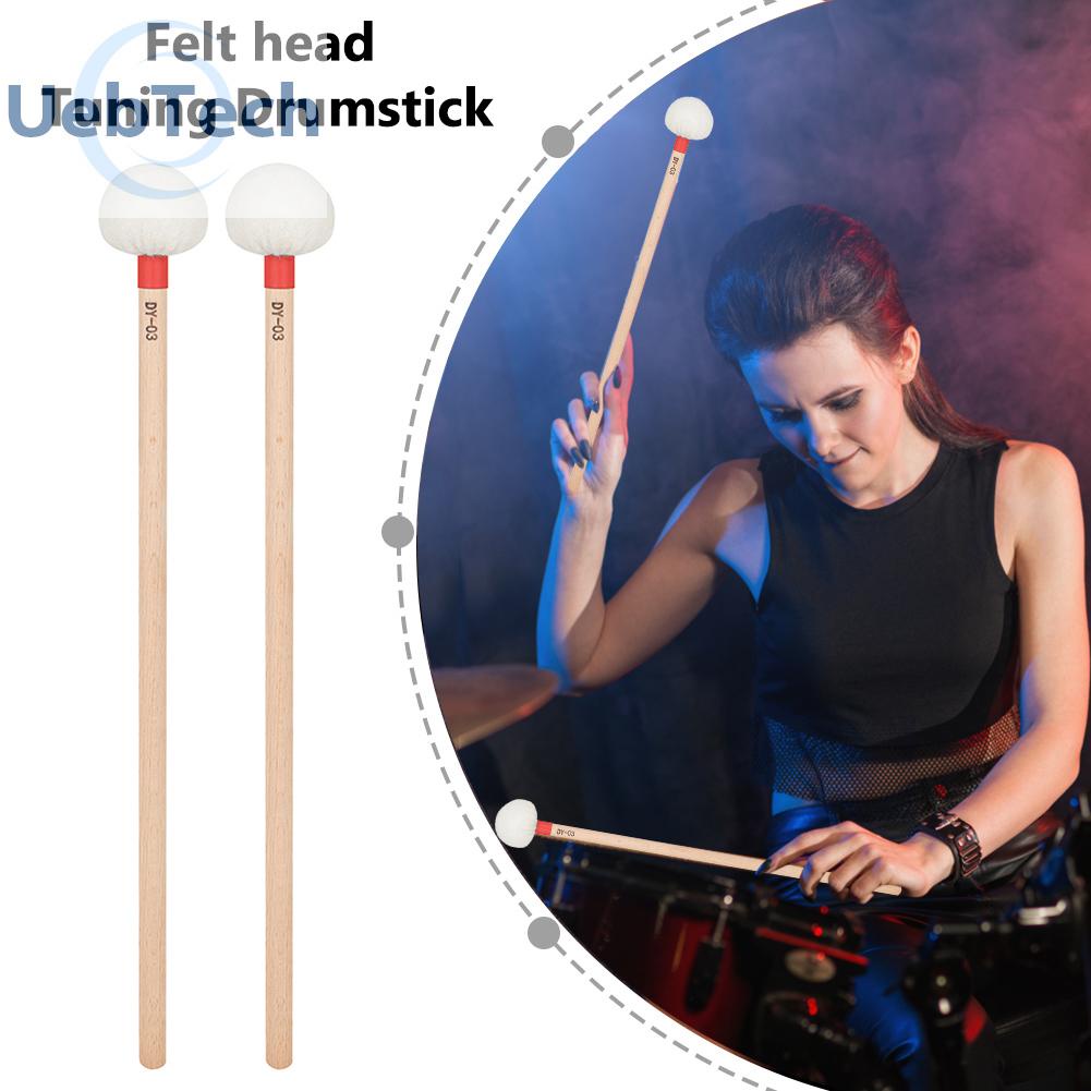 Bộ 2 Dùi Đánh Trống Đầu Nỉ Mềm Tay Cầm Bằng Gỗ