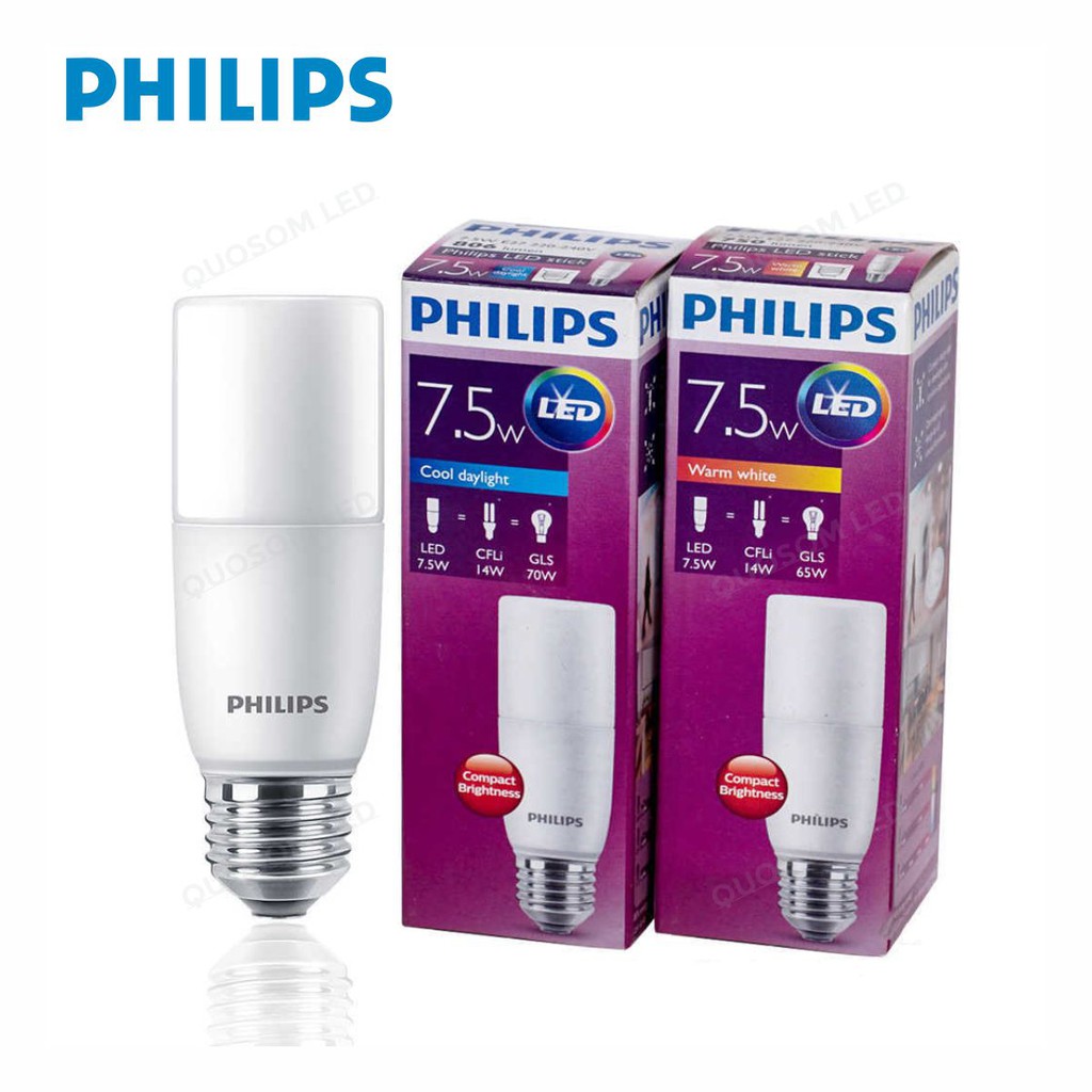 Bóng PHILIPS LED Stick E27 - [HÀNG CHÍNH HÃNG] - Kích thước nhỏ gọn, thay thế cho bóng compact