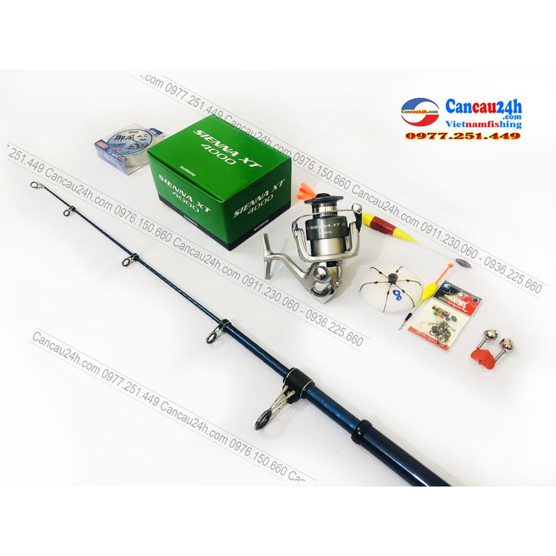 Bộ cần câu cá xa bờ Superpro AX-T 360-390-420 + Máy câu Shimano Sienna 4000FG