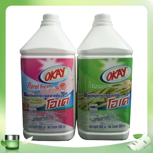 Can Lau sàn nhà Okay mùi xả, mùi hoa Thái Lan 3800ml