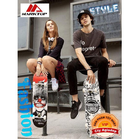 Ván trượt chuyên nghiệp Marktop- HappyCrown tặng kèm bộ giáp bảo vệ chính hãng an toàn bền đẹp tại Agiadep