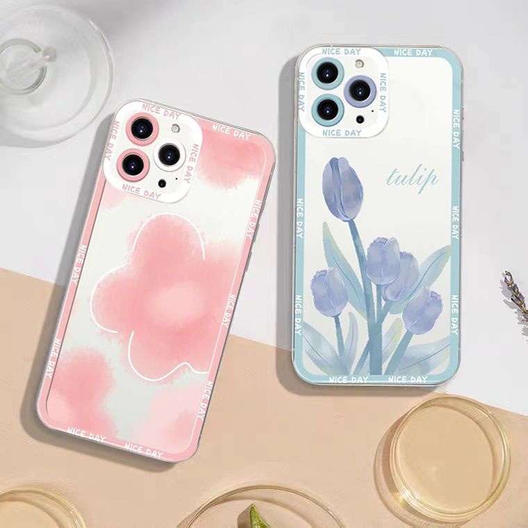 Ốp Điện Thoại TPU Dẻo Trong Suốt Họa Tiết Hoa Xinh Xắn Cho IPhone 14 13 12 11 Pro X XR XS Max 7 8 14 Plus 6 6S