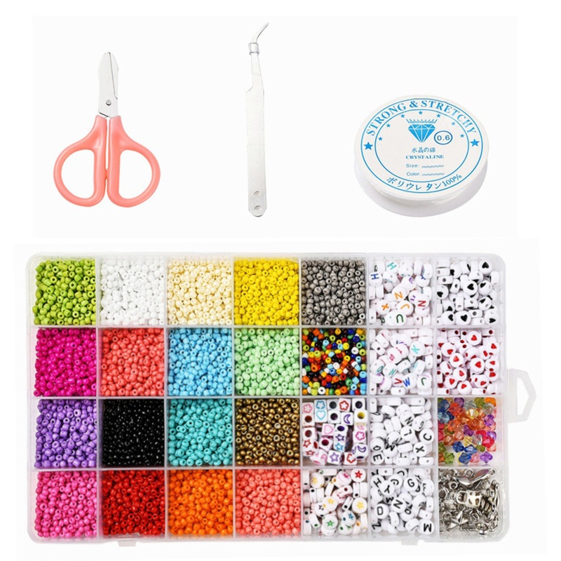 Bộ Hạt Xâu Chuỗi Làm Vòng cổ Bằng Acrylic Đa Năng Nhiều Màu