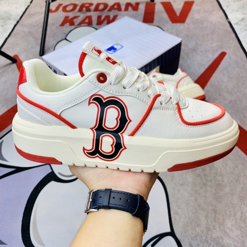 Giày thể thao cổ thấp MLB Chunky Liner Red Boston Hàng SC