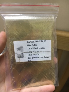 Lá gelatin Đức 3-4g/ lá