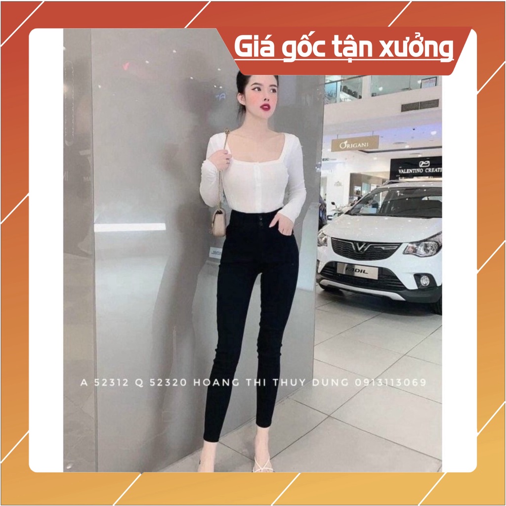 Quần Legging 2 Khuy Cạp Cao Gen Bụng - Chất Umi Hàn dày, đẹp, mịn mát co giãn 4 chiều - không cắn chỉ - không bai xù