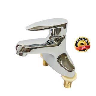 Vòi chậu rửa mặt / Vòi Lavabo nóng lạnh tay gật gù chất liệu đồng mạ Crom cao cấp mã 6002