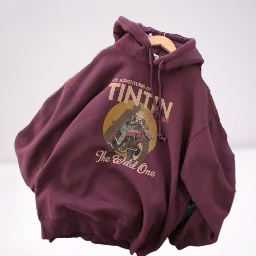 Áo Hoodie Nỉ Nam Nữ Hình Tin Tin Chạy Xe, Áo Khoác Nỉ Chất Dày Dặn Phong Cách Anne Boutique Mã 693