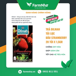 Trà dilmah strawberry túi lọc 30g 20 túi x 1.5g - tinh hoa trà sri lanka