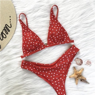 Bikini 2 mảnh chấm bi trái tim