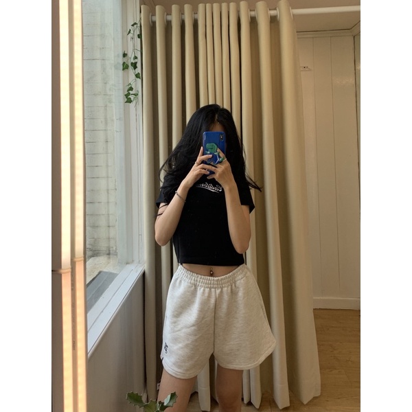 Quần Short thêu M tiemmem - Đen/Xám/Be/Xanh Lá