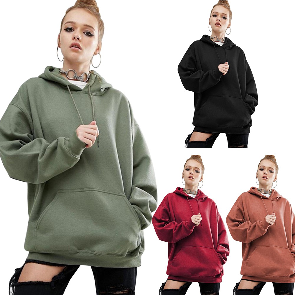 Áo Hoodie Tay Cánh Dơi Màu Sắc Đơn Giản Cho Nữ